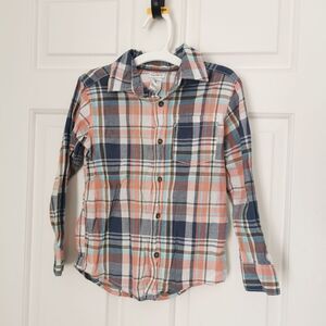 2/$15 Carter's boys plaid Button down shirt size 5
